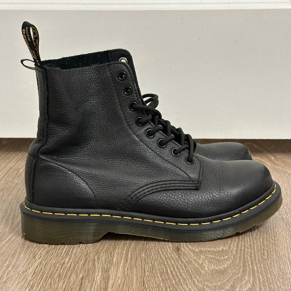 Dr. Martens 1460 Pascal Black Leather Round Toe Lace Up Ankle Boots Size 7
